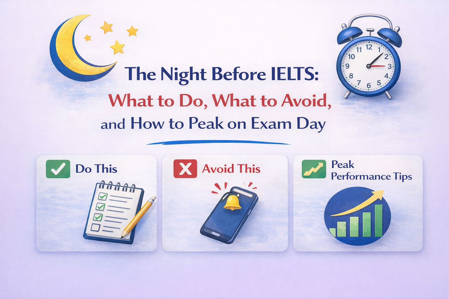 The Night Before IELTS: What to Do, What to Avoid, and How to Peak on Exam Day
