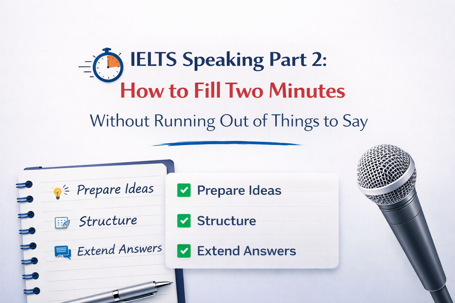 IELTS Speaking Part 2: How to Fill Two Minutes Without Running Out of Things to Say